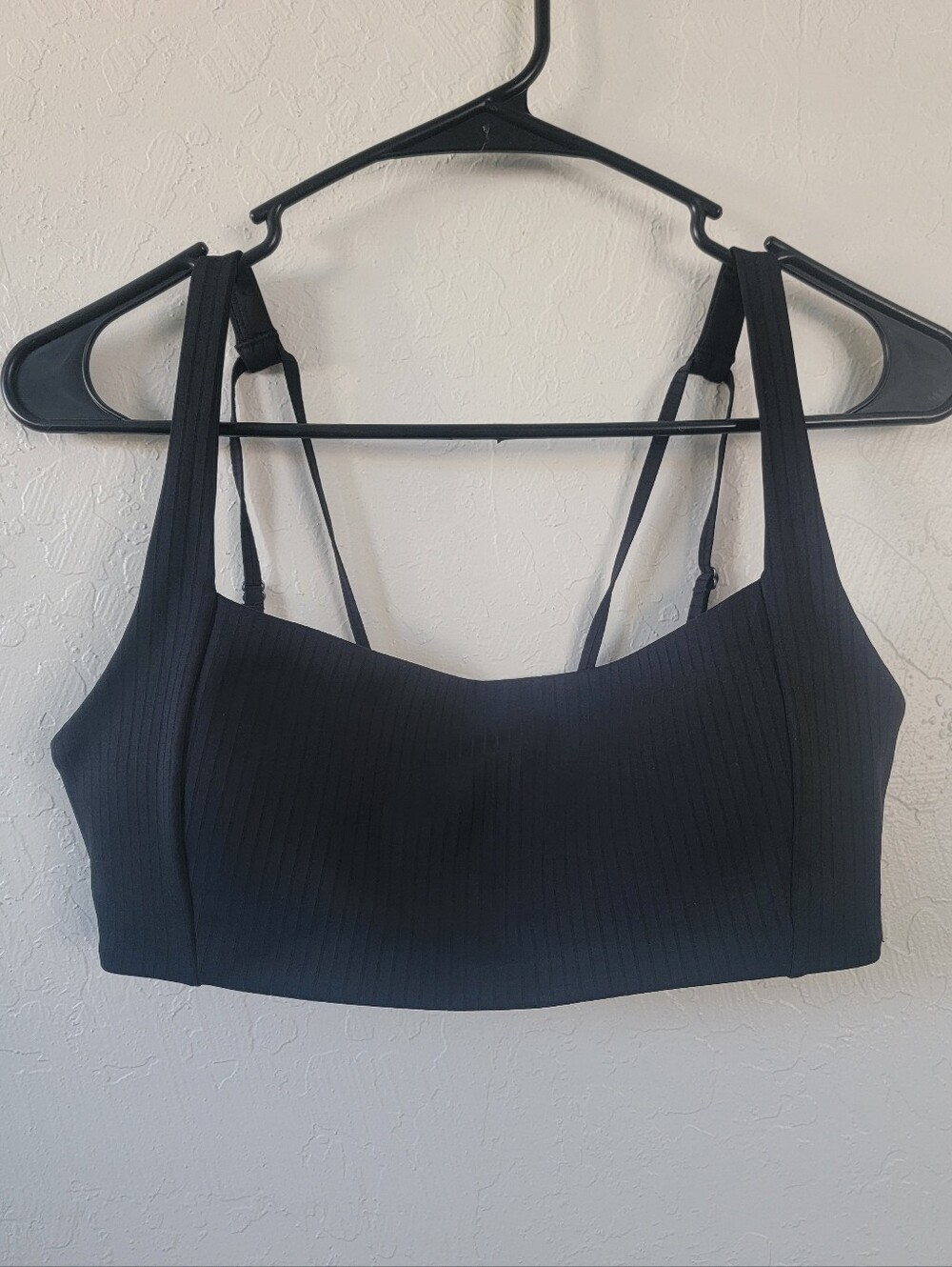 Vuori Inversion Rib Bra Low Impact Black Yoga Ribbed Bra Medium